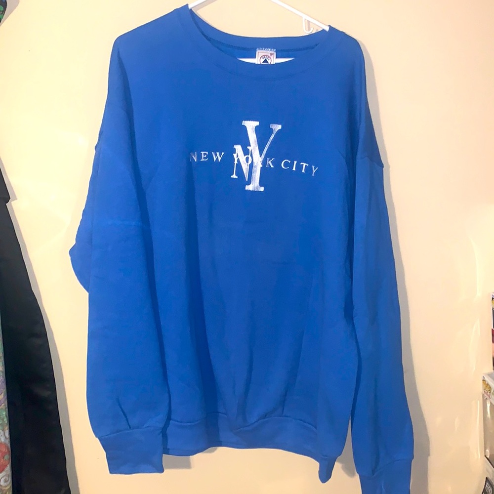 New York City Vintage Blue Delta XL Crewneck